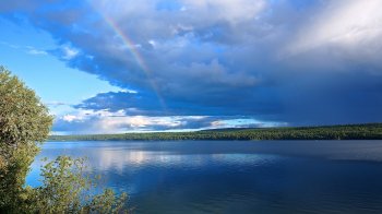 A very light rainbow above Lac La Hache..jpg