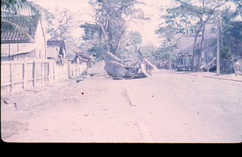 Crashed Helicopter on street in Viet Nam 1964-1965.jpg