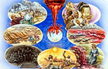 Revelation. Vision 4. Christ the Judge. The 7 Bowls of God`s Wrath. (detail  2)
