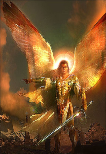 Vision Of An Angel  With A Placard