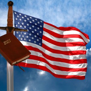 Bible and USA Flag