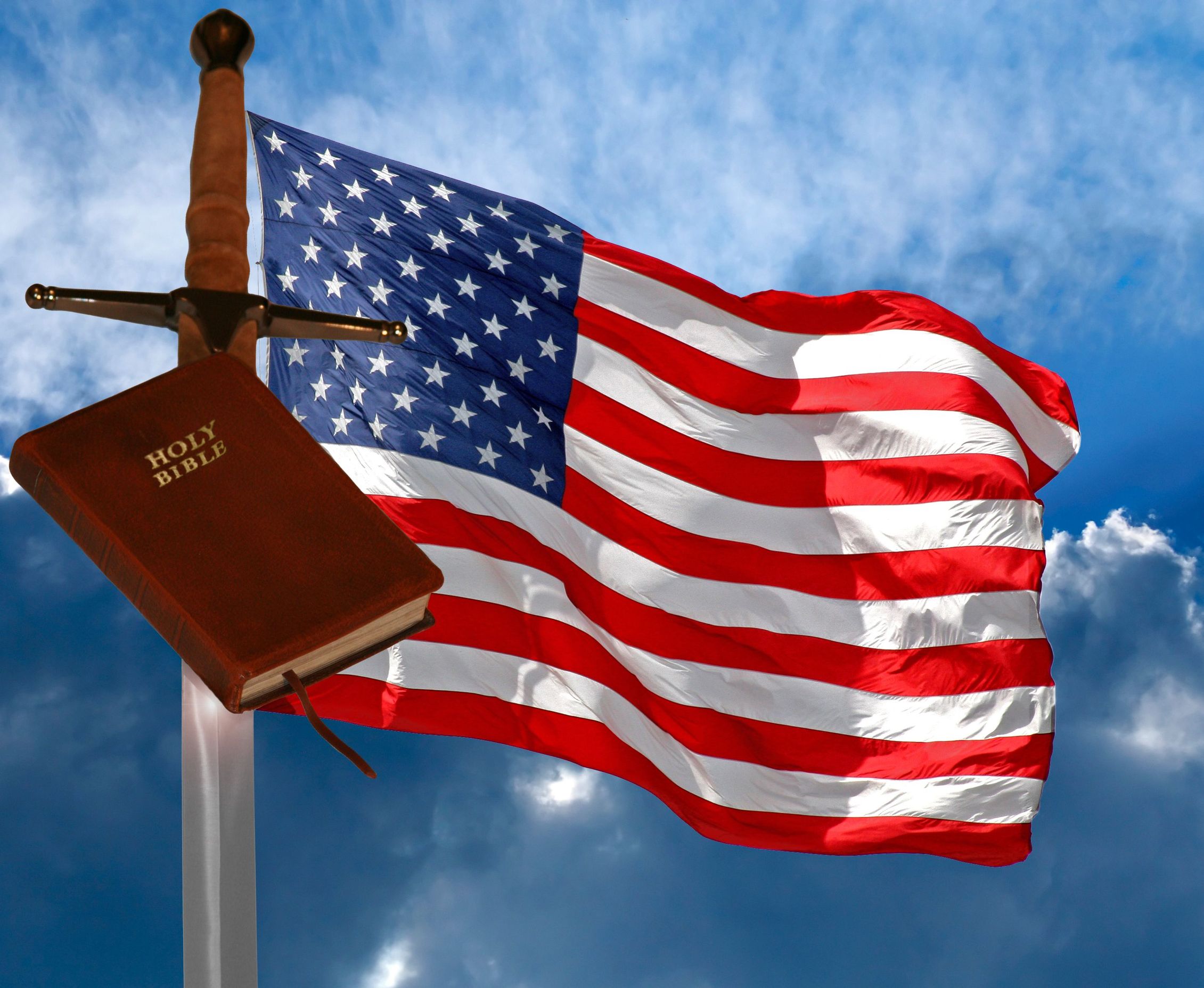 Bible and USA Flag