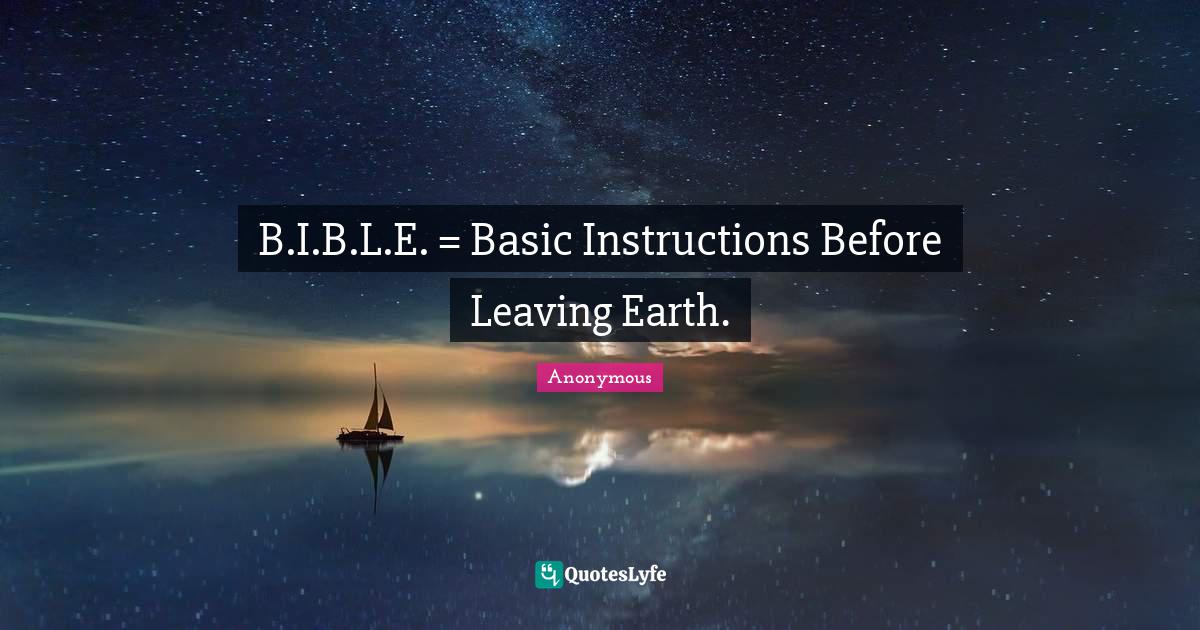 Bible - Basic Instructions