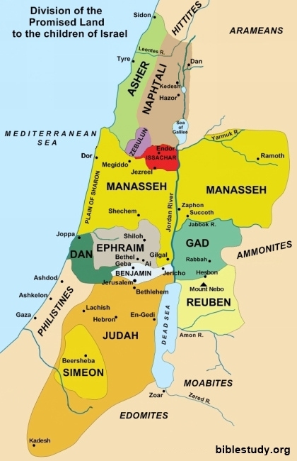 Division-of-promised-land-to-ancient-israel