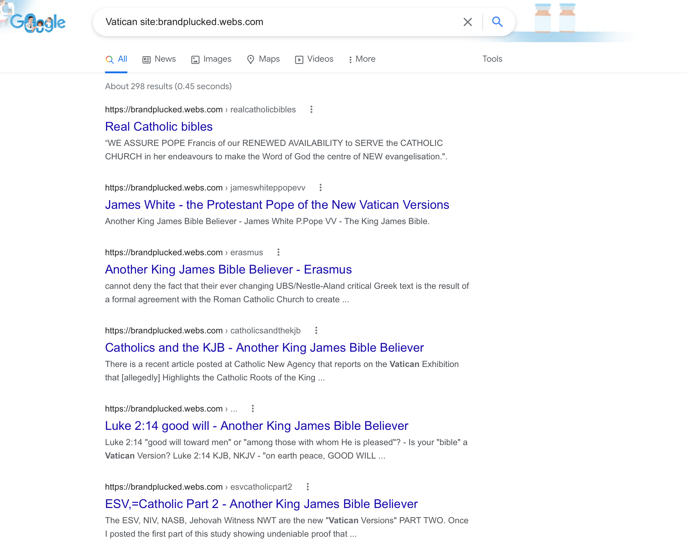 Google Search for Brandplucked KJB Website